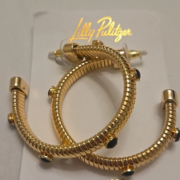 Lilly Pulitzer Unforgettable Hoop Earrings - Picture 2 of 9